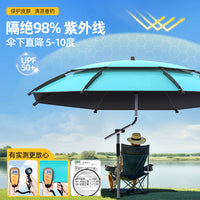 Portable Outdoor Sunshade Umbrella for Camping, Fishing, and Stalls - Double-Layer UV Protection