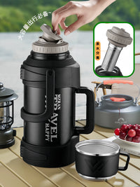 Large Capacity 316 Stainless Steel Vacuum Insulated Water Bottle with Handle for Outdoor and Car Use