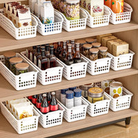 Plastic Desktop Storage Basket Hollow Organizer for Snacks and Sundries