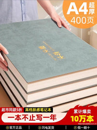 A4/B5 Cornell Notebook, Thickened Soft Leather Cover, Lined/Blank Pages for Students & Office