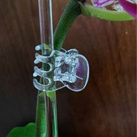 40cm Acrylic Plant Support Stakes with Clips for Orchids and Climbing Plants
