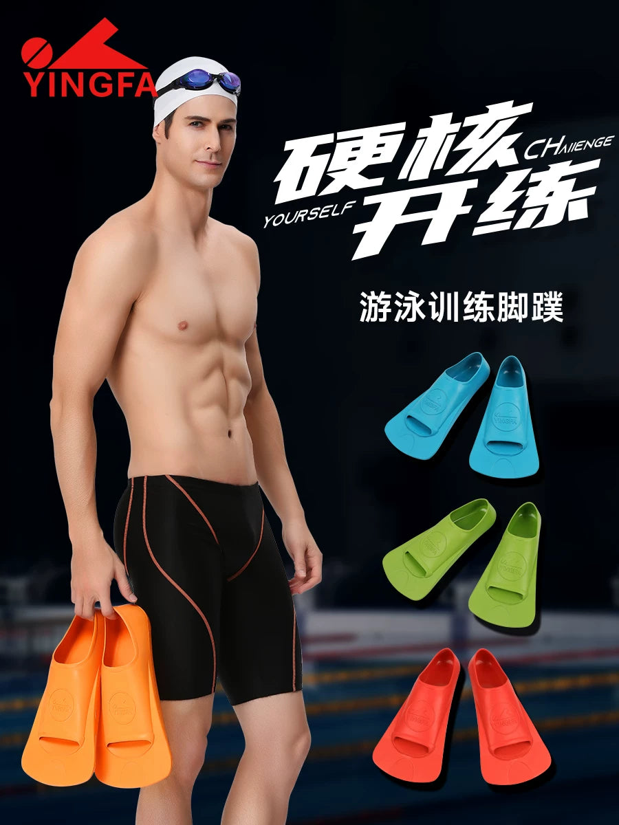 Yingfa Professional Swimming Training Fins for Adults and Kids - Short Blade Snorkeling Flippers