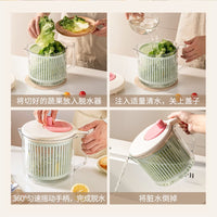 Manual Salad Spinner and Vegetable Dryer with Drain Basket