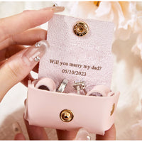 PU Leather Ring Storage Pouch Set - Portable Engagement Ring Box for Jewelry Display and Gifting