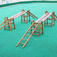 Outdoor Carbonized Climbing Frame for Kids, DIY Kindergarten Sensory Training Equipment, Physical Fitness Combination Balance Training