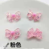 Glitter Sequin Bow Resin Cabochons for DIY Crafts