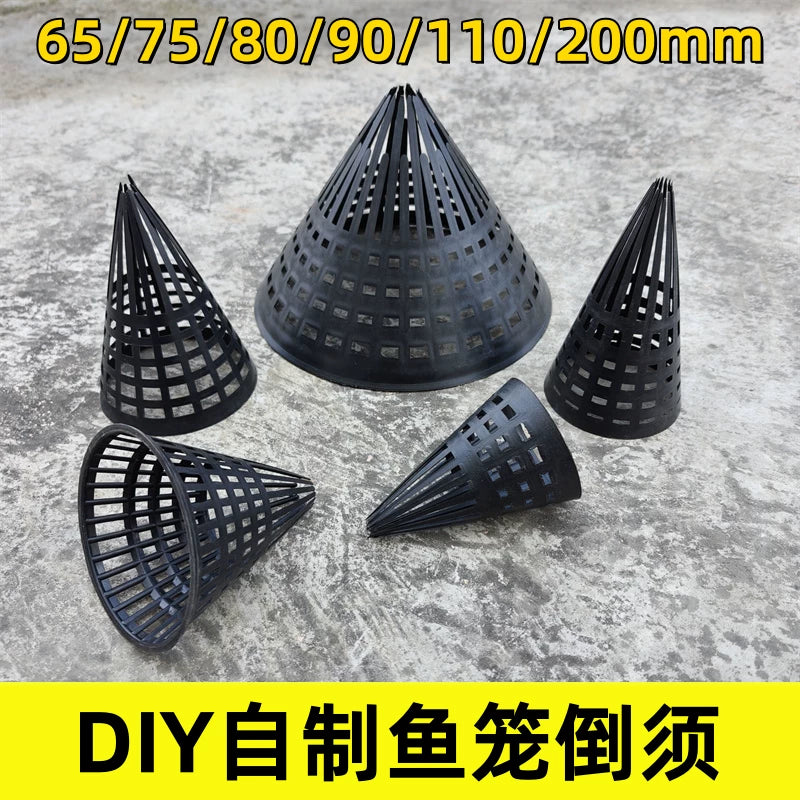 Eel Trap Funnel Inserts for Fishing Cages, Plastic One-Way Entry Cones