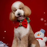 Pet Christmas New Year Scarf and Hat Set for Large Dogs