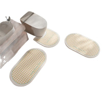 Plaid Absorbent Non-Slip Diatomaceous Earth Bathroom Mat Set