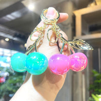Luxury Alloy Cherry Leaf Keychain for Bags and Backpacks
