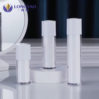 Airless Pump Bottle for Foundation Serum Sunscreen, Double-Layer AS Plastic, Refillable Travel Dispenser