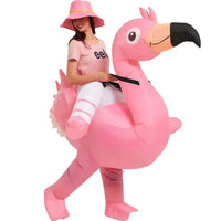 Inflatable Flamingo Ride-On Costume for Halloween and Parties