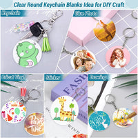 DIY Clear Acrylic Keychain Blanks Set with Rings