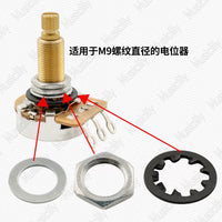Musiclily Electric Guitar Bass Potentiometer Hex Nuts and Washers for 8/9mm Pots