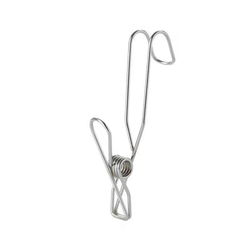 Stainless Steel Clothes Pegs with Hook, Windproof Multi-functional Clips for Laundry, Kitchen, Bathroom Storage