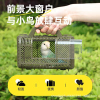Portable Parrot Carrier Cage for Small Birds - Travel Backpack for Budgies, Lovebirds, and Cockatiels