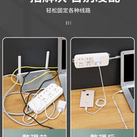Self-Adhesive Cable Clips for Wire Management, No-Trace Wall Mount Cable Organizer