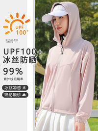 Women's Ice Silk Sun Protection Jacket UPF100+ UV Protection Lightweight Breathable Outdoor Coat