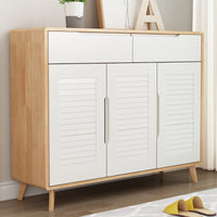 Japanese Style Dustproof Shoe Cabinet with Storage, Economical Solid Wood Entryway Organizer for Home, Simple Hallway Console Table