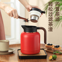 Smart Temperature Display 304 Stainless Steel Insulated Tea Pot with Infuser for Loose Leaf Tea