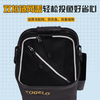 Portable Live Fishing Bucket with Side Pocket and Anti-Jump Net for Lure Fishing