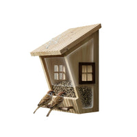 Wooden Bird Feeder House for Outdoor Garden Hanging, Pine Wood