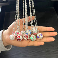 Lucky Cat Essential Oil Diffuser Locket Necklace with Chime Ball