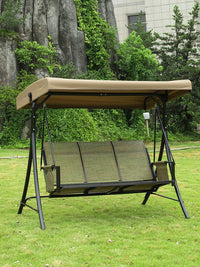 Adjustable Panama 3-Seater Outdoor Swing Chair for Patio Garden