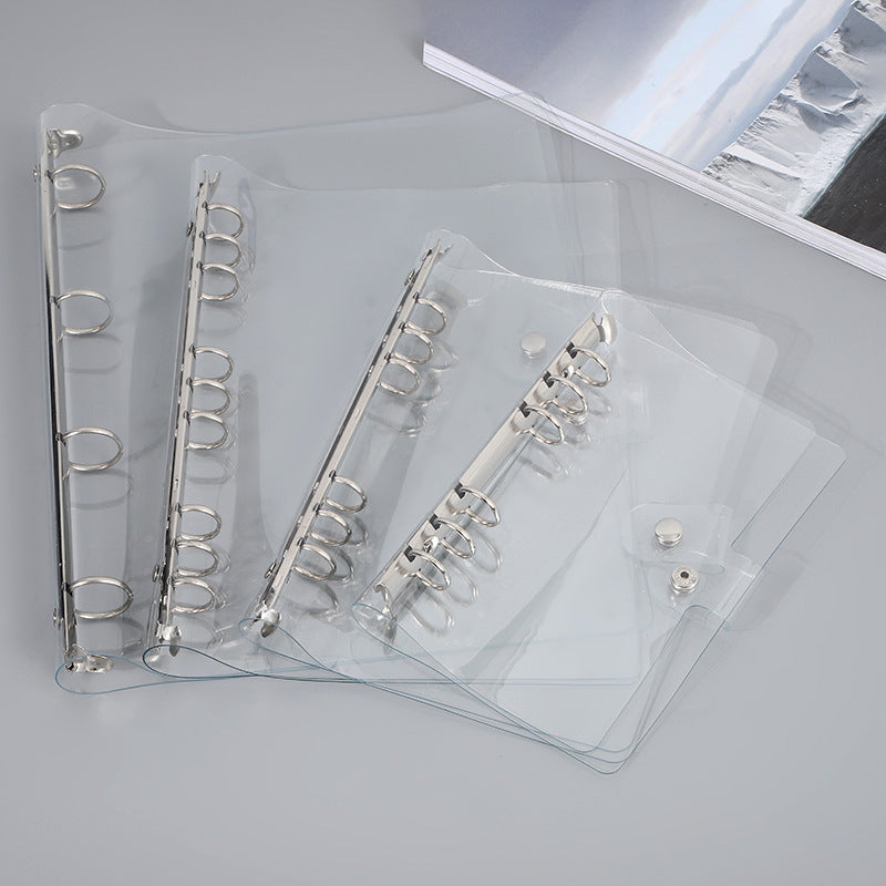 Clear PVC Loose-Leaf Notebook Binder Cover for A4/A5/A6/A7/B5 Planners and Journals