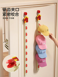 Door/Wall Mounted Hat Organizer with Clips for Baseball Caps