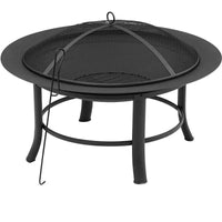 Outdoor Fire Pit with Grill Grate for Bonfire, BBQ, and Heating