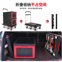Foldable Outdoor Camping Cart with Storage Box and Brakes