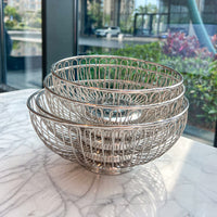 European Style Stainless Steel Fruit Basket Hollow Drainer Snack Storage Bowl