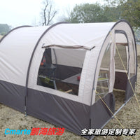 Tunnel Tent with Mosquito Net and Rainfly, 2-Room Large Space for Outdoor Camping