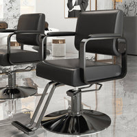 Professional Hydraulic Reclining Barber Chair for Salon, Swivel Styling Chair with Footrest