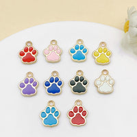 Cartoon Paw Print Enamel Charms for DIY Pet Tags and Jewelry