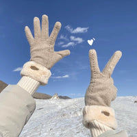 Women's Winter Warm Touchscreen Wool Gloves for Cycling and Driving