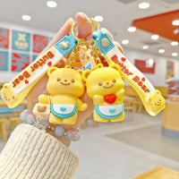 Cute Cartoon Butter Bear Keychain for Bags and Gifts