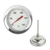 Stainless Steel BBQ Grill Smoker Oven Thermometer 0-500℃/0-120℃ High Precision Bimetal Temperature Gauge for Indoor Outdoor Cooking