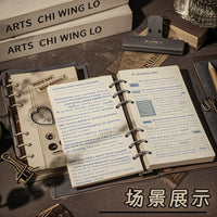 A6 Transparent Soft Cover Loose-Leaf Notebook with Detachable Buckle, Vintage Style Journal for Students, Thickened Lined Pages