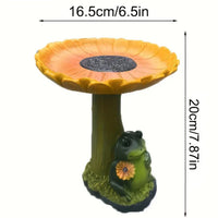 Frog Sunflower Bird Feeder Outdoor Resin Garden Ornament