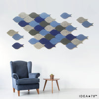 3D Felt Fish School Wall Decals for Modern Home Decor