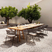 Outdoor Wicker Patio Dining Set with Table and Chairs, 5-Piece Garden Furniture for Balcony, Villa, Yard