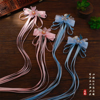 Girls' Hanfu Hair Clips with Ribbons, Chinese Style Princess Hair Accessories for Kids