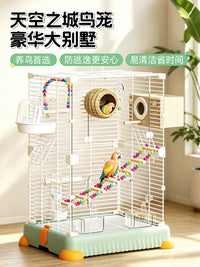 Large Metal Bird Cage for Parrots, Cockatiels, and Lovebirds - Villa Style