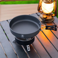 Portable Outdoor Camping Cookware Set with Kettle and Folding Frying Pan