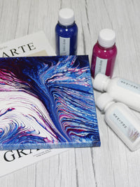 Fluid Art Pouring Paint Set with Silicone Oil for DIY Canvas Painting