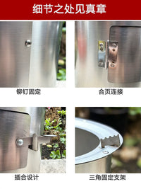 Portable Stainless Steel Wood Burning Stove for Outdoor Camping and Home Use