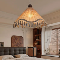 Bohemian Handwoven Tassel Pendant Light for Bedroom Living Room Dining Room Decor