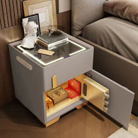 Smart Nightstand Safe with Password Lock, Modern Minimalist Luxury Bedside Table for Home Bedroom, 2024 New Model
